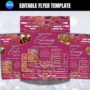 Catering Flyer Template, Catering Business Advertisement, Food Service Template, Editable Food Catering Flyer
