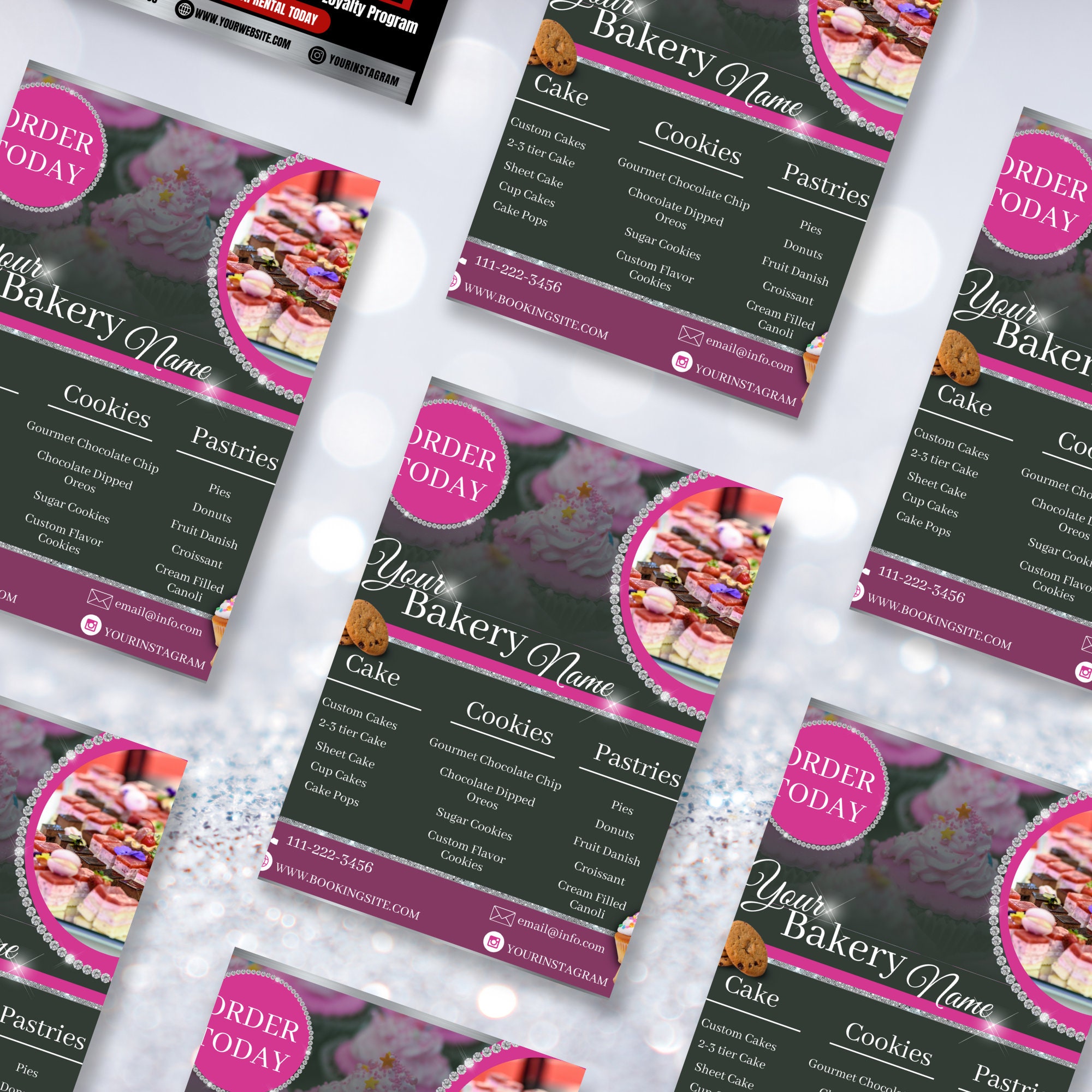 Editable Bakery Flyer Template, DIY Cake Shop Menu (digital Download ...