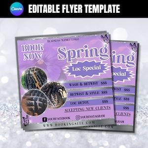 Spring Loc Flyer, Loc Flyer Template, Retwist flyer, Loc and Retwist Flyer, Loctitian Flyer, Hairstylist Social Media Post