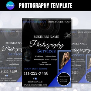 Photography Flyer Template, Photo Services Advertisement, Photographer Business Flyer, 5x7 flyer, Photography Marketing, Social Media Post