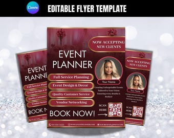 Event Planner Flyer Template: DIY Canva Advertisement (8.5x11 Inches)