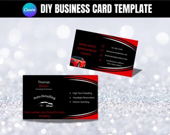 Auto Detailing Business Card Template: DIY Car Services (Canva)