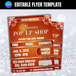 Summer Pop Up Shop Flyer Template, Pop Up Shop Event Flyer, pop- up shop flyer, Canva Pop Up Shop Flyer Design, Social Medial Flyer