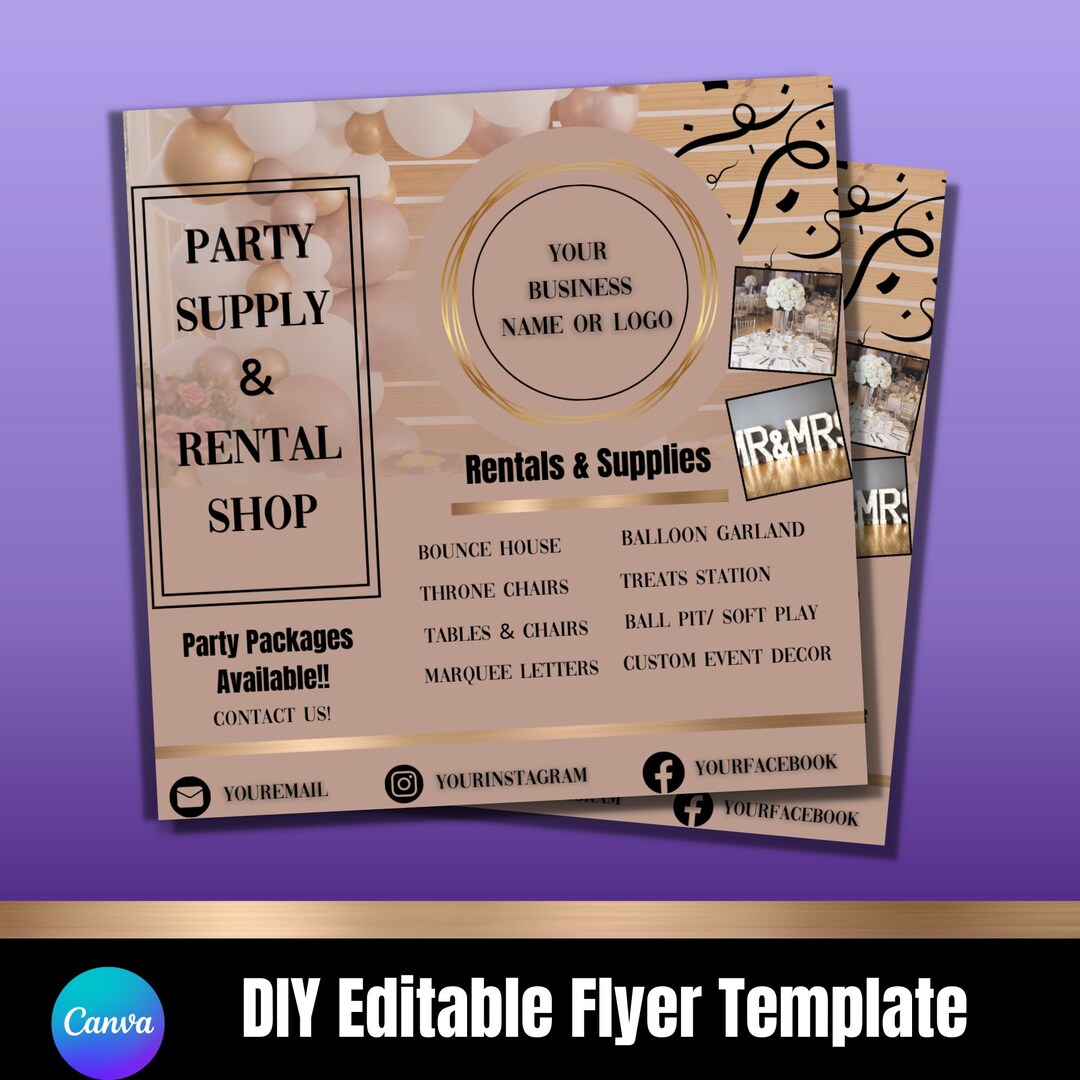 Party Supply and Rental Business, Party Rental Equipment, Rental