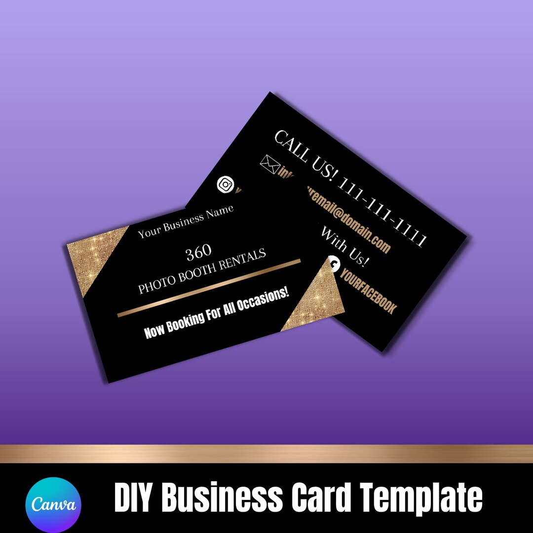 360 Photo Booth Business Card Template, Business Cards, Photo Booth