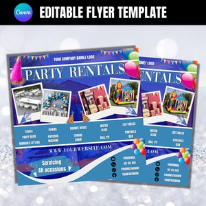 Party Rentals Flyer, Party Equipment Rental Advertising,Event Rentals, Booking Flyer, Party Venue Rentals, Event Equipment Services