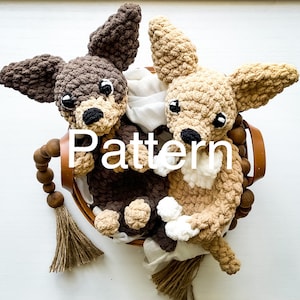 Chihuahua Lovey, crochet chihuahua, chihuahua gift, chihuahua plush, chihuahua amigurumi pattern, puppy baby shower gift