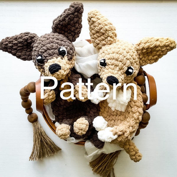 Chihuahua Lovey, crochet chihuahua, chihuahua gift, chihuahua plush, chihuahua amigurumi pattern, puppy baby shower gift