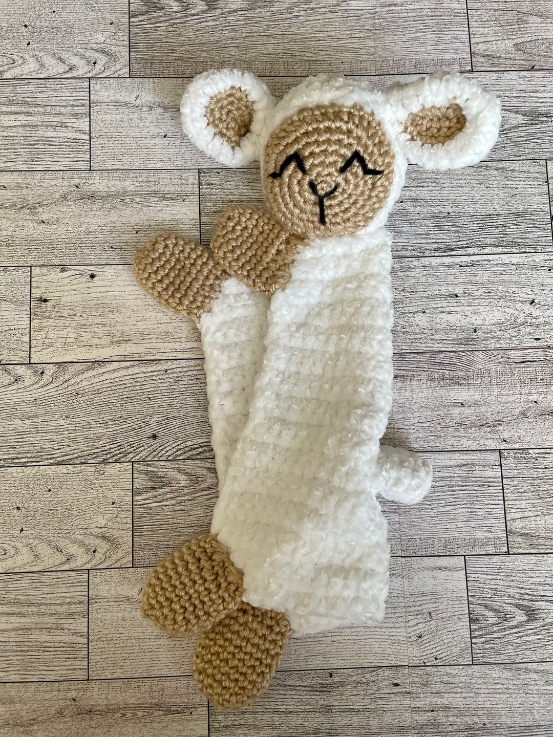 Velvet Lamb Lovey, Lamb Plush, Lamb Blanket Lovey, Lamb Amigurumi, Etsy