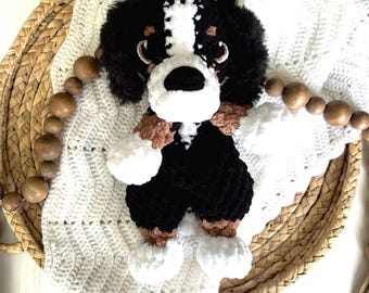 Crochet CUSTOM  Bernese Mountain Dog lovey, Bernese Mountain Dog lover gift, berner dog, Bernese mountain dog plush,