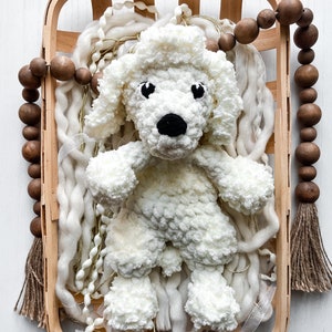 CUSTOM Crochet poodle lovey, poodle lover gift, poodle baby gift, poodle plush, crochet poodle gift, poodle stuffed animal,
