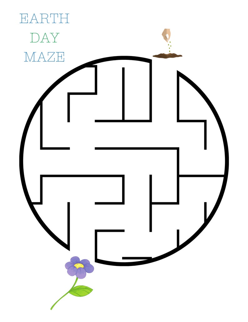 Earth Day Kids Sudoku and Maze Printable Pdfs - Etsy