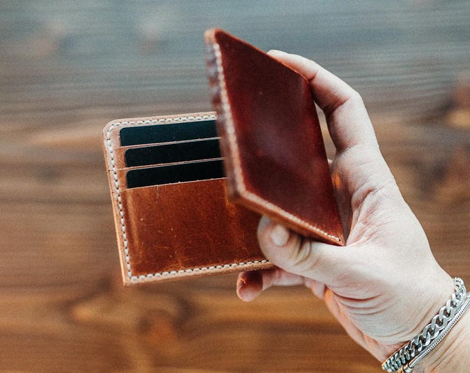 Handmade Full Grain Bifold Leather Wallet for Euro Bills