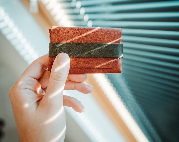 Pueblo Double Color Leather Wallet – Handmade Minimalist Card Holder