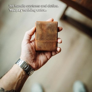 World’s Most Minimalist Leather Wallet – XL Edition, Slim Handmade Card Holder for Men & Women image 2