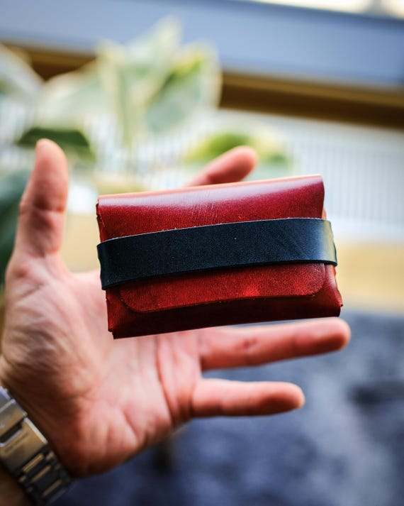 Glossy Colorful Leather Wallet, Handmade Minimal Card Holder, Slim Lightweight Design, Vibrant Gift Idea, Unisex Style