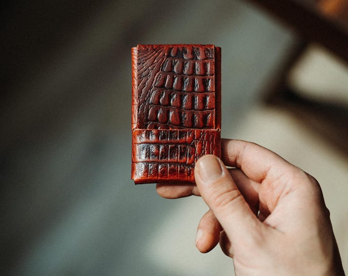 Full Grain Crocodile Leather, World's Most Minimalist Wallet Special Edition