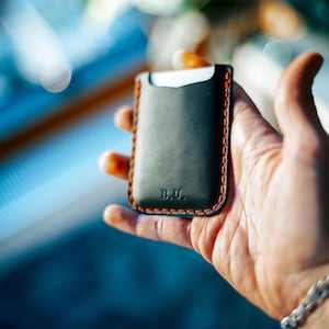 男性用レザーカードホルダー、男性用カードホルダー、女性用カードホルダー、ミニマリストレザーウォレット、スリムウォレット、男性用ウォレット