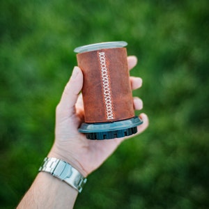Handmade Leather Sleeve For Aeropress, handmade coffe product, handmade leather product, aeropress accessory, aeropress case, aeropress