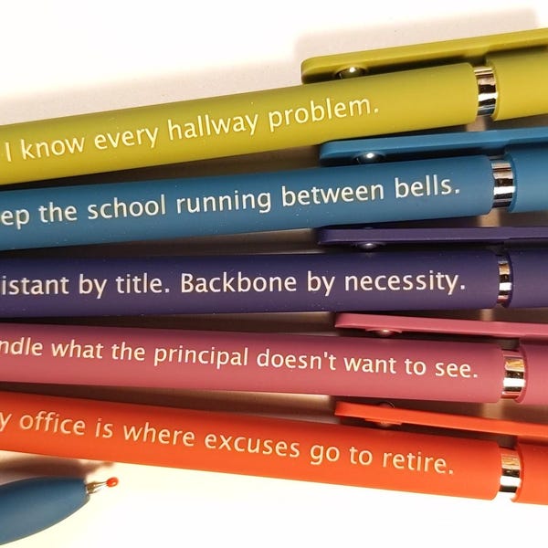 Bolígrafos personalizados para subdirectores: regalo | Juego de 5 bolígrafos suaves al tacto y grabados con láser | Regalo divertido para el Día del subdirector