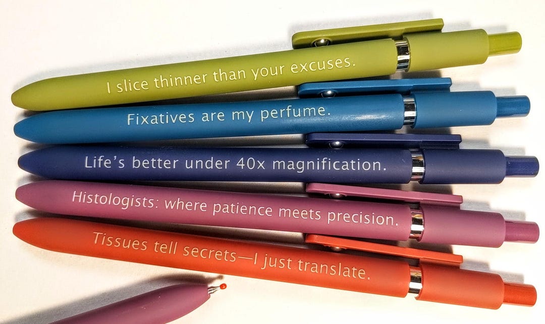 Lab Week Pens Histologist Personalized Pens|set of 5 Custom Laser Engraved Soft Touch ...