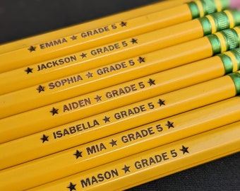 BULK Ticonderoga Pencils Personalized Pencils for Teachers CLASS SET Individual Names  Packs of 18/24/30/36/48 with all different names