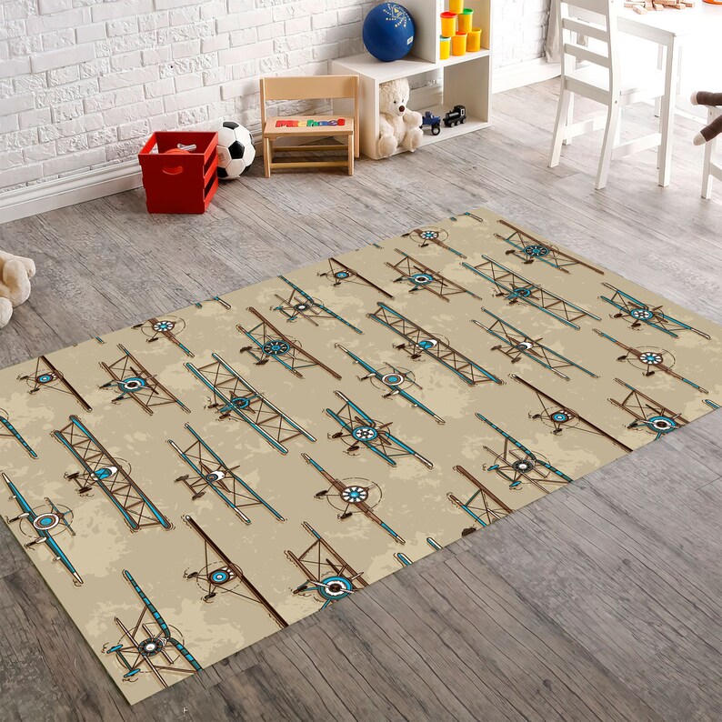 Airplane Rugs Sky Themed Rugs Kids Room Rug Minimalist Rug Etsy