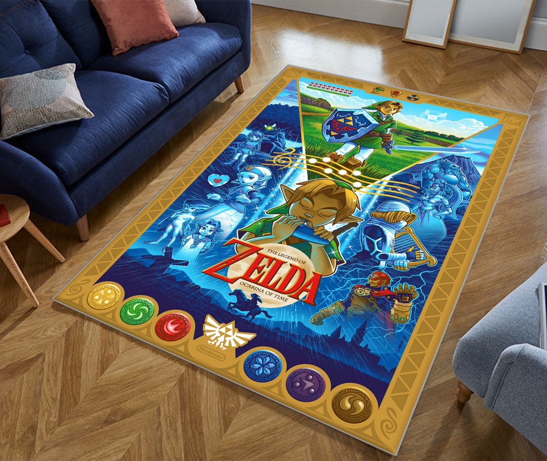 Zelda Game Home Décor Legend of Zelda Rug Symbol Rug Gamer Etsy