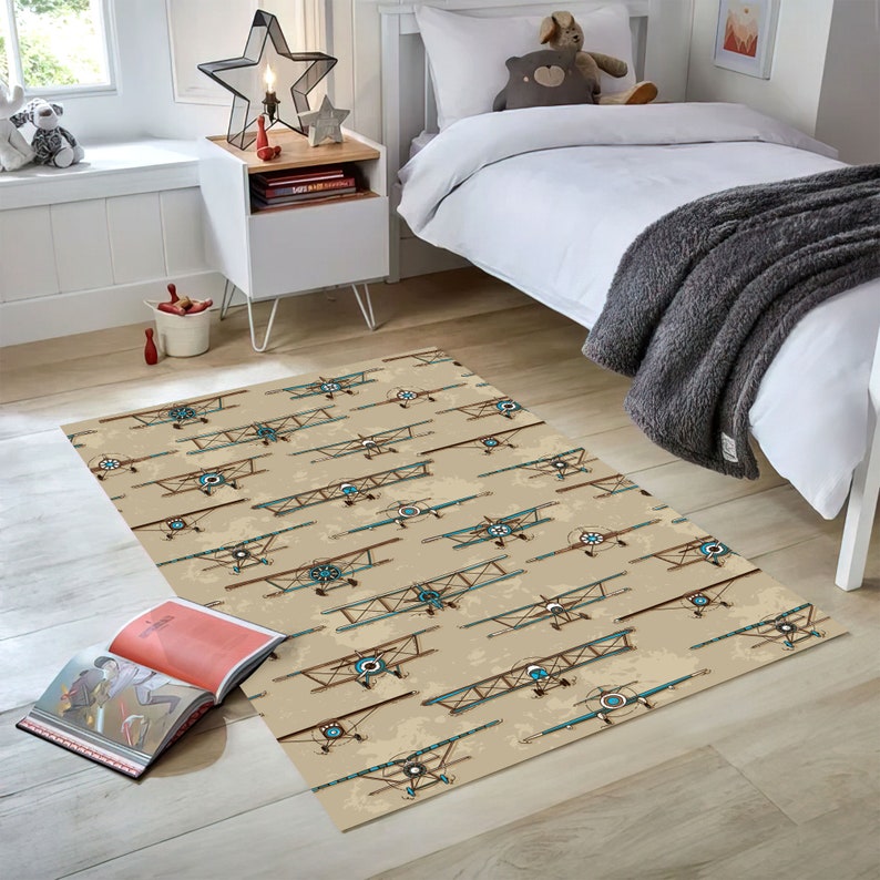 Airplane Rugs Sky Themed Rugs Kids Room Rug Minimalist Rug Etsy