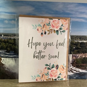 Guérissez bientôt l fleurs l variété fleurs l minimal l sympathie et amour l A2 Card l rose l empathie l souhaitant guérison l