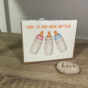 Pop quelques bouteilles Baby Shower/Carte de félicitations - révélation du genre - bouteilles pop - bébé - garçon et fille - félicitations