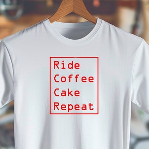 Cycling T Shirt. Ride Coffee Cake Repeat. The Routine | Bike T Shirt | Bicycle T Shirt | Cycling | Cycling gift
