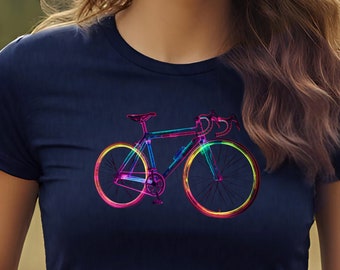 Ladies Cycling T Shirt. Neon Bike design | Bike T Shirt | Bicycle T Shirt | Cycling | Cycling gift