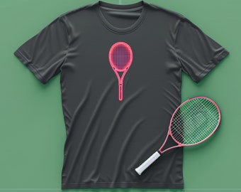 Tennis-T-Shirt. Neon Schläger | Tennis Spiel Shirt | Tennis-T-Shirt | Tennis-Liebhaber-Shirt | Sport T-Shirt | Turnier | Schlägersport