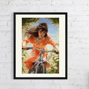 Cycling framed art print. Bike Rider