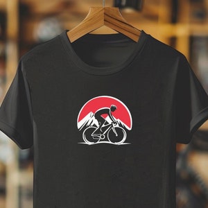 Cycling T Shirt. Bike & Mountain | Bike T Shirt | Bicycle T Shirt | Cycling | Cycling gift | Mens Dad Grandad Son Sports Gift Top