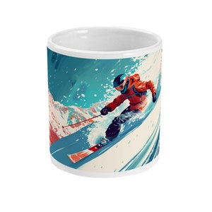 Ski Mug. Freeskier - His Two. | Skier gift | Skier present | Alpine | Skiing gift | Winter sports | Ski Scene | Skiing present