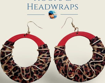 Large Handcrafted Wooden Earrings | Animal Print | Wire wrapped | Hoops | Dangle | Statement Piece