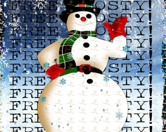 Free Frosty Snowman with snowflakes. Rooftop Christmas decoration with Kranks. Skipping Christmas . Christmas Tradition Movie,Magic snowman