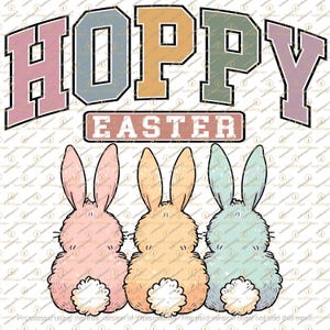 Lapins de Pâques houblonnés png, pastel rétro, sublimation png, téléchargement numérique png, queues de lapin de Pâques, Bonjour printemps png, pâques mignonnes