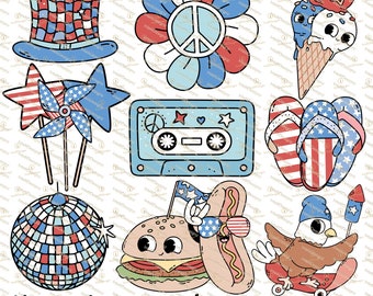 Día de la Independencia 300 DPI PNG Sublimación, Diseño patriótico, 4 de julio, Lindo verano, Verano de moda PNG, Tierra de los PNG gratis,