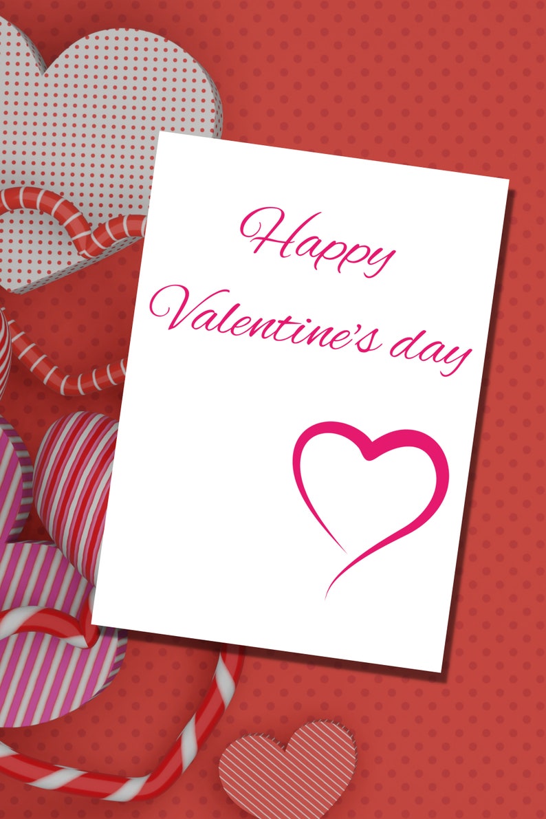 Happy Valentine's Day Card Printable, Love Card for Him Her, Valentines ...
