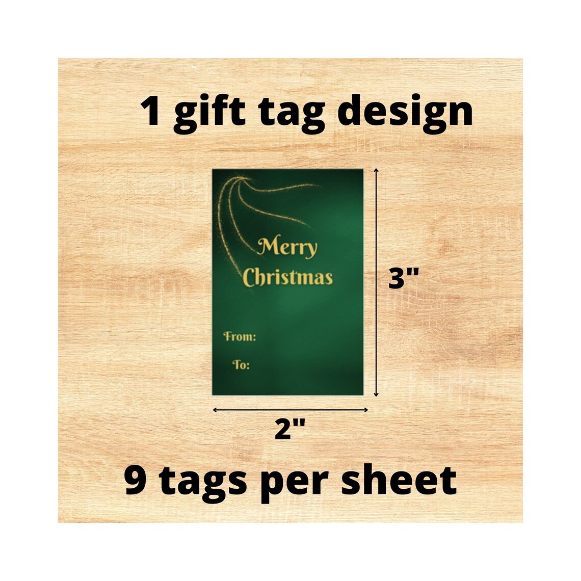 Emerald Green and Gold Gift Tags Printable Christmas Labels Etsy