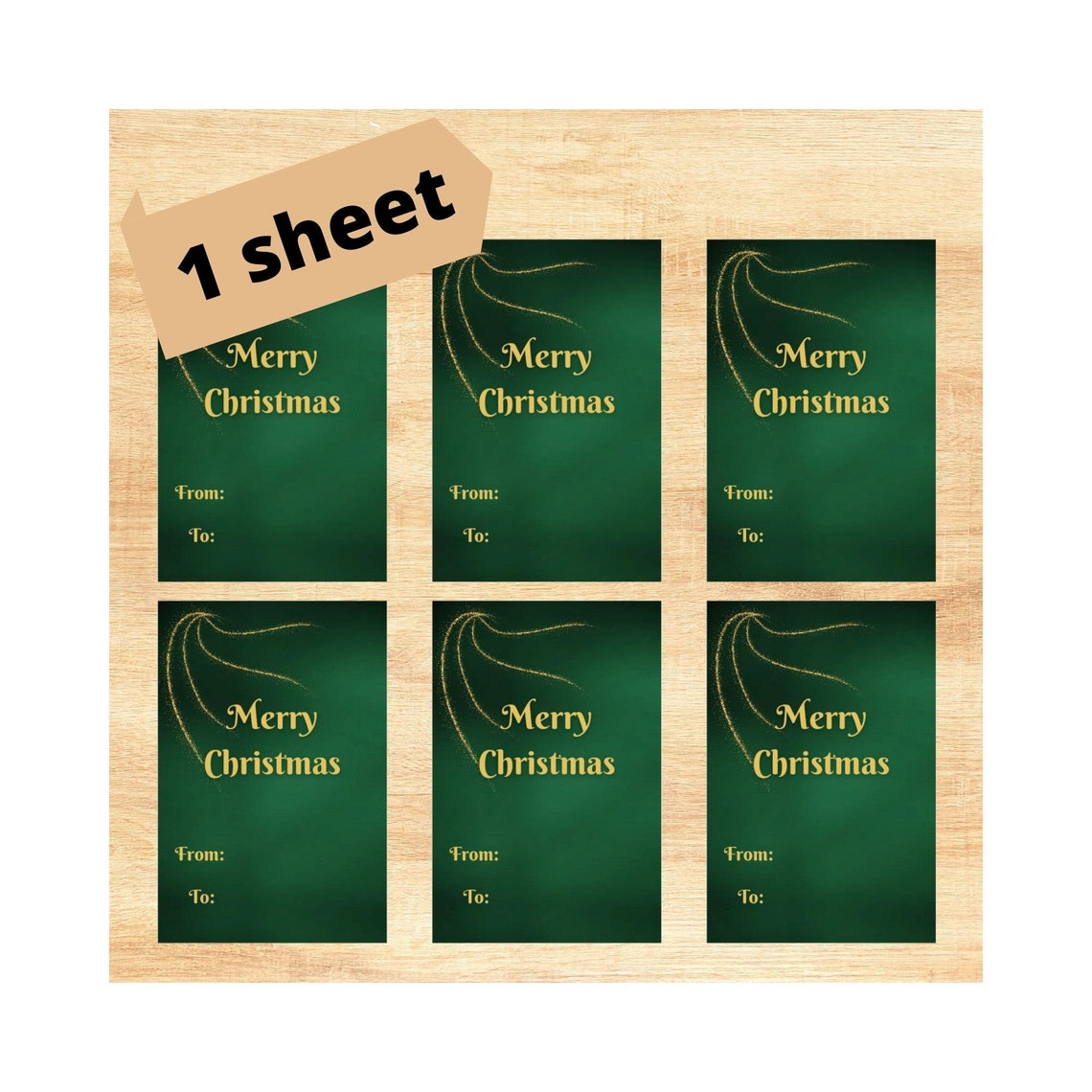 Emerald Green and Gold Gift Tags Printable Christmas Labels Etsy