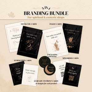 Branding-Paket für spirituelle und esoterische Unternehmen | Himmlische Verpackungs-Bestellkarten