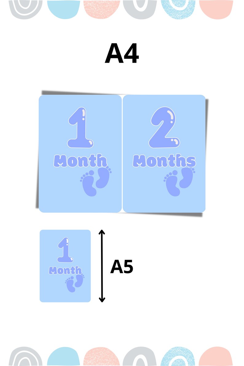 Baby Boy Milestone Cards: Blue Printable Photo Props (digital Download ...