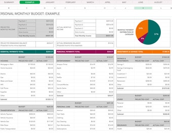Monthly Personal Budget Planner