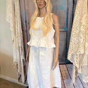 White linen skirt