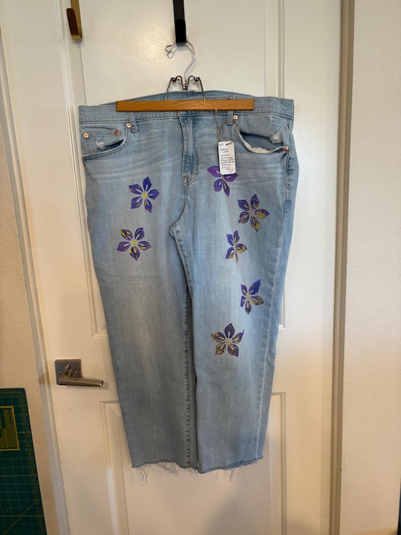 jeans stenciled boho hippy