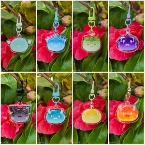 Genshin Slimes with Mustaches Acrylic Keychains (U.S. ONLY)